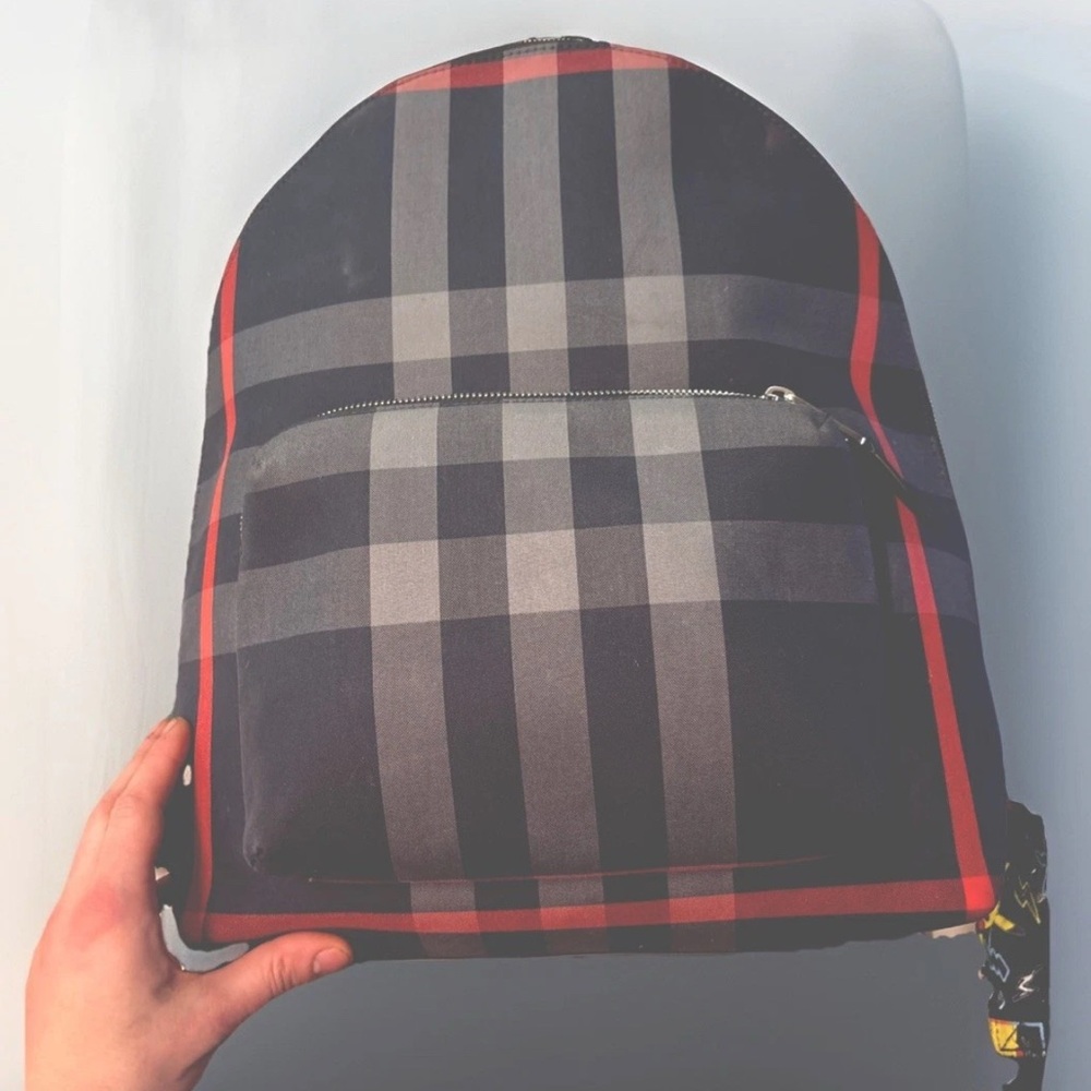 Burberry Black and Red Plaid Backpack